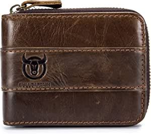 Novatech BULLCAPTAIN Leather Wallet Zipper Men Wallet, 